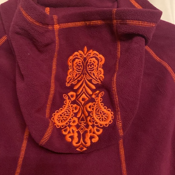 Athleta Sky High Polartec Hoodie, Size S, Color burgundy/Orange - Picture 7 of 12